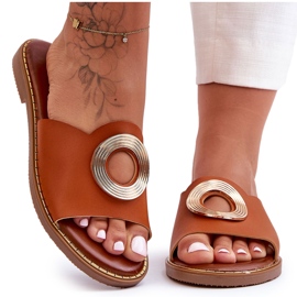 Sandales Femme Avec Décoration Ronde Camel Donatell brun Sandales Femme Avec Décoration Ronde Camel Donatell brun