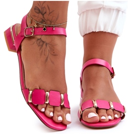 Sandales Femme Avec Bride Décorative Plate Fuchsia Adissa rose