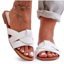 Pantoufles en tissu pour femmes Blanc Aversa