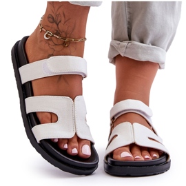 Chaussons Velcro Tissu Femme Blanc Jose