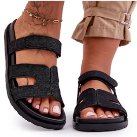 Chaussons Velcro Femme Noir Jose