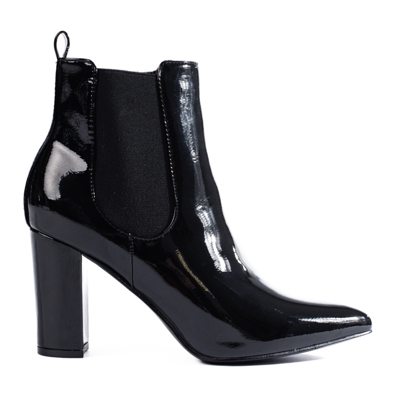 Bottines à talons noires vernies Shelovet le noir Bottines à talons noires vernies Shelovet le noir