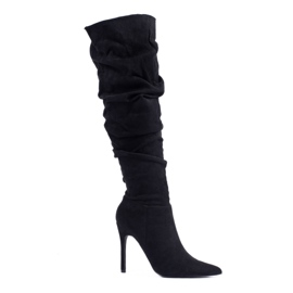 Bottes en daim noir pour femmes de Shelovet le noir