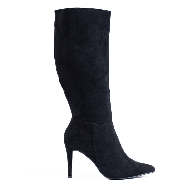 Bottines à talons en daim noir Shelovet le noir