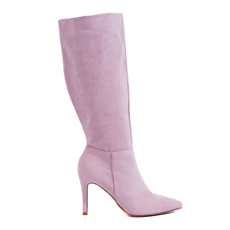 Bottes à talons en daim lilas de Shelovet violet
