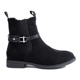 Bottines Chelsea en daim noir Shelovet le noir