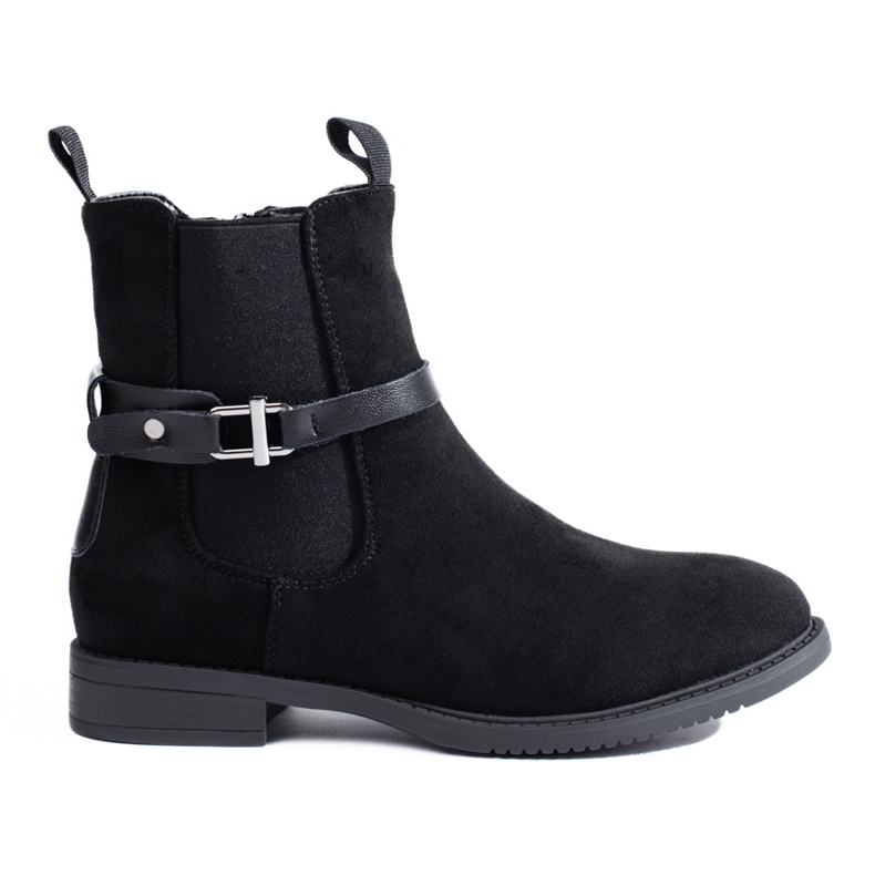 Bottines Chelsea en daim noir Shelovet le noir