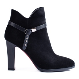 Bottes à talons en daim Shelovet noir