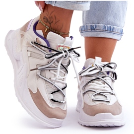 Chaussures de sport à plateforme en cuir Blanc Sifel blanche