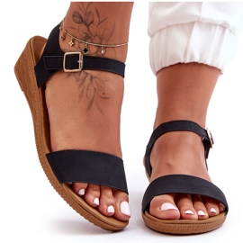 Sandales Compensées Basses Classiques Noir Arya