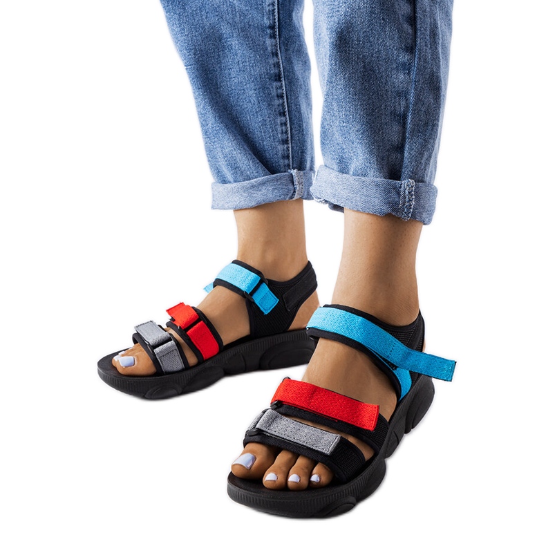Sandales de sport Mireio noires avec velcro le noir