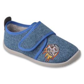 Chaussons enfants Befado 902Y019 bleus avec une application