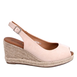 Espadrilles compensées à bout ouvert Nevil Beige