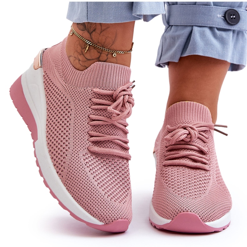 PG1 Chaussures de sport à enfiler en tissu Rose Visconti Wedge