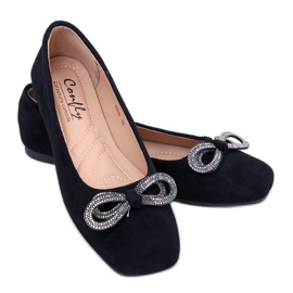 Ballerines en daim à nœud Serna Nero noir