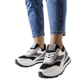 Inna Baskets plateformes noires et blanches Doirons le noir