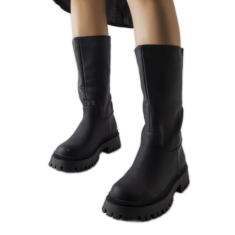 Bottes noires mates de Hollie le noir Bottes noires mates de Hollie le noir
