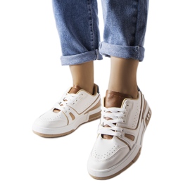 Baskets blanches avec empiècements beiges Willson