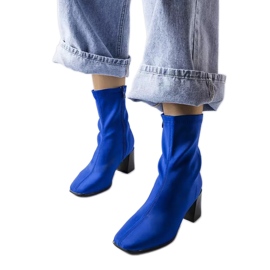 Inna Bottines en satin bleu Laforgen