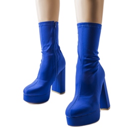 Inna Bottines en satin bleu Glus