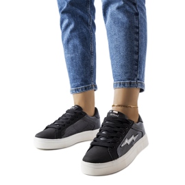 Baskets noires imitation serpent Vernadeau