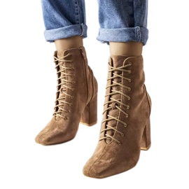 Bottines à lacets beiges Drouins