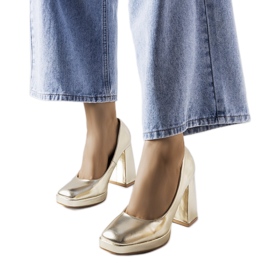 Escarpins dorés à talons Mailly