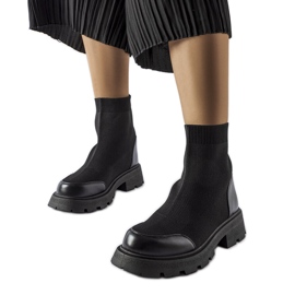 Bottes chaussettes noires de Lonte le noir