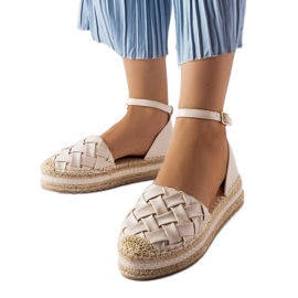 Espadrilles à plateforme beiges de Gour Espadrilles à plateforme beiges de Gour