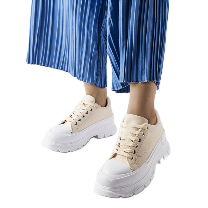 Baskets beiges à plateforme haute Kari Baskets beiges à plateforme haute Kari