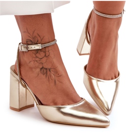 Escarpins en Eco-Cuir avec Bride Décorative, Golden Lirosa doré