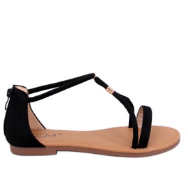 Leehom: La sandale daim noir pour femme le noir Leehom: La sandale daim noir pour femme le noir