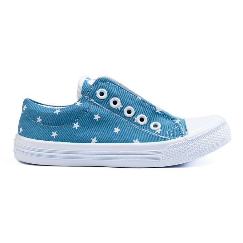 SHELOVET Baskets à enfiler pour filles 3F stars bleu