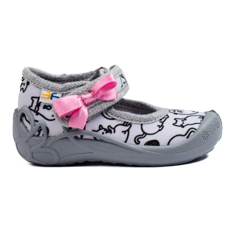 SHELOVET Chaussons gris pour filles avec velcro chats 3F