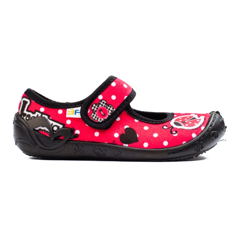 Chaussons rouges pour filles avec velcro 3F