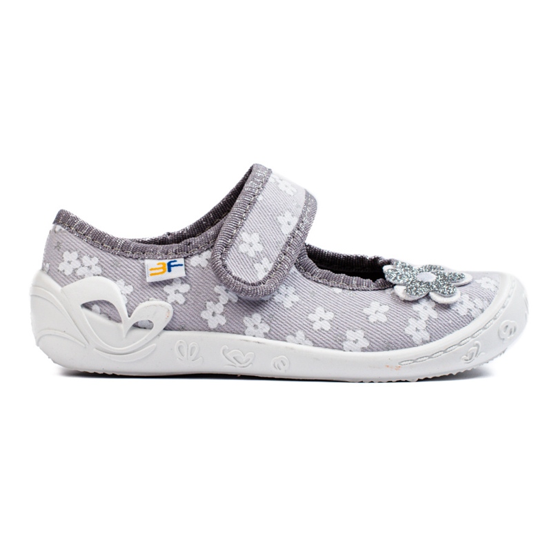 SHELOVET Chaussons fleuris gris fille 3F SHELOVET Chaussons fleuris gris fille 3F