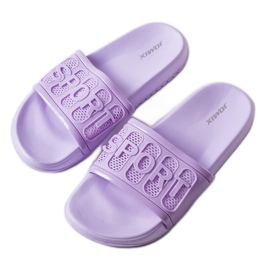 Pantoufles en caoutchouc violet de Moiariello Pantoufles en caoutchouc violet de Moiariello