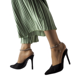 Sandales noires à talons strass Claude