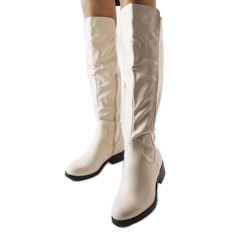 Bottes en éco-cuir beige Muijsi