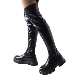 Cuissardes noires en éco-cuir de Matthijs le noir