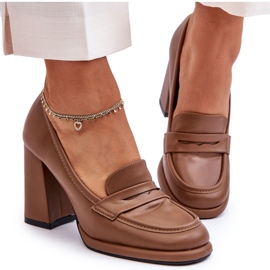 PS1 Escarpins à la mode sur un talon Brown Florence brun