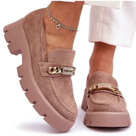 PS1 Mocassins en daim classiques sur plateforme épaisse marron Attrapez-moi! brun