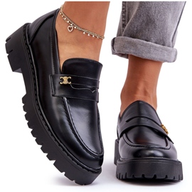 PS1 Mocassins En Cuir Avec Décoration Esperta Noire