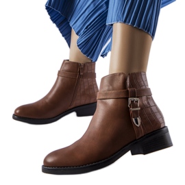 Bottines plates marron de Monteforte brun