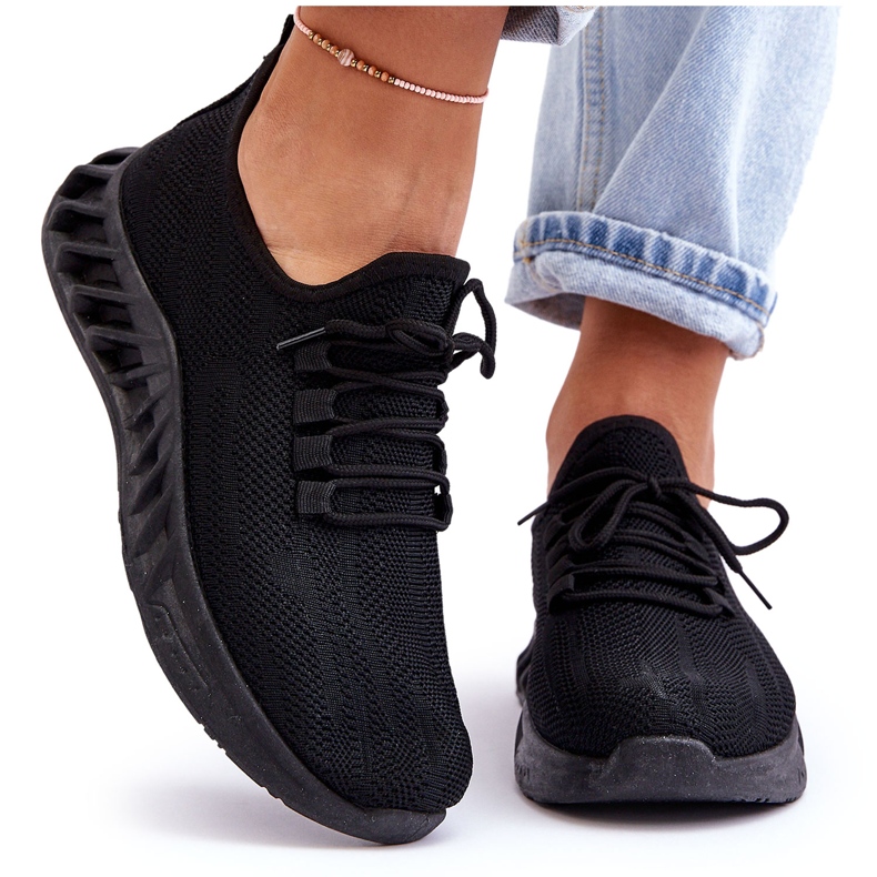 PG1 Baskets en textile à enfiler pour femmes Noir Venett le noir