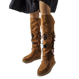 Inna Bottes compensées marron de Cascia brun