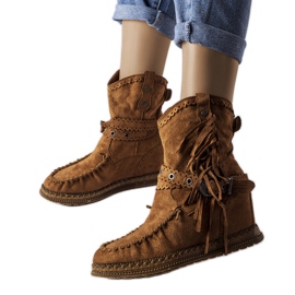 Inna Bottes compensées marron de Teodata brun