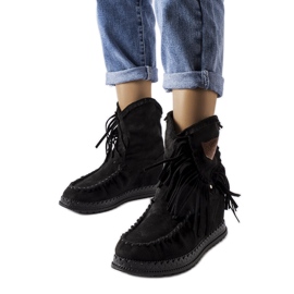 Inna Bottes compensées noires de Giudice le noir