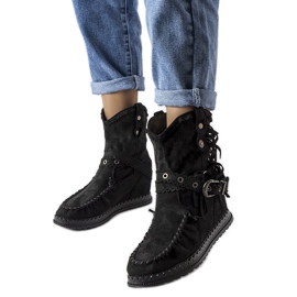 Inna Bottes compensées noires de Teodata le noir Inna Bottes compensées noires de Teodata le noir
