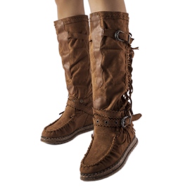 Inna Bottes marron avec semelle compensée d'intérieur de Filiberta brun